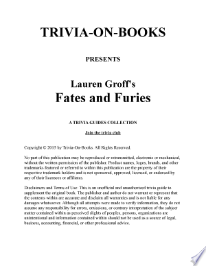 Fates and Furies: A Novel By Lauren Groff (Trivia-On-Books)